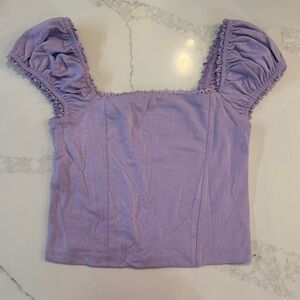Hollister Lavender Ruffle Crop Top